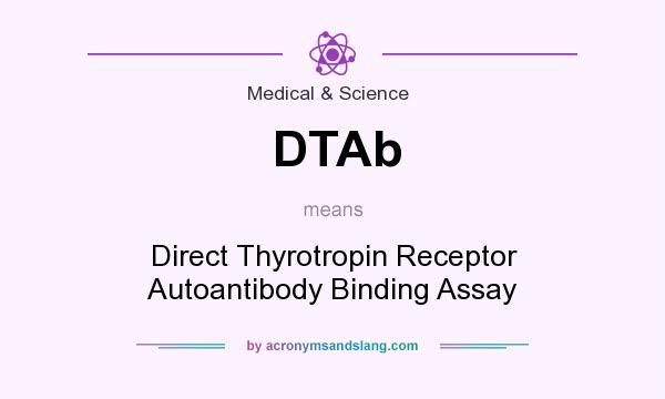 What does DTAb mean? It stands for Direct Thyrotropin Receptor Autoantibody Binding Assay