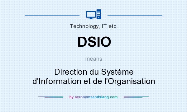 What does DSIO mean? It stands for Direction du Système d`Information et de l`Organisation