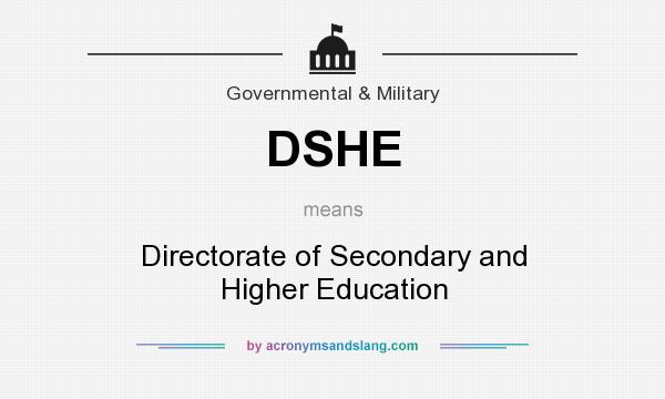 What does DSHE mean? It stands for Directorate of Secondary and Higher Education