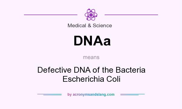 What does DNAa mean? It stands for Defective DNA of the Bacteria Escherichia Coli