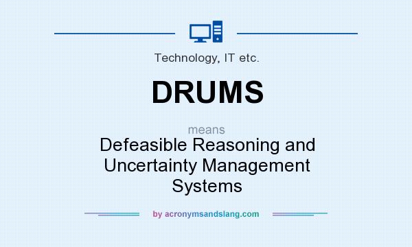 What does DRUMS mean? It stands for Defeasible Reasoning and Uncertainty Management Systems