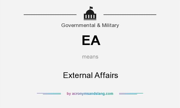 What does EA mean? It stands for External Affairs