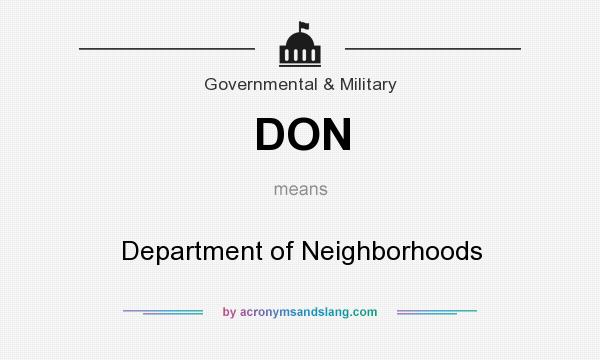 What does DON mean? It stands for Department of Neighborhoods