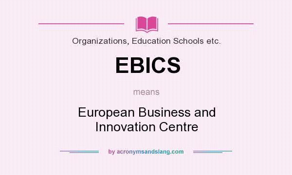 What does EBICS mean? It stands for European Business and Innovation Centre