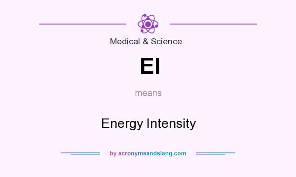 What does EI mean? It stands for Energy Intensity
