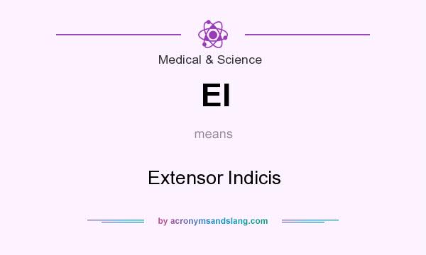 What does EI mean? It stands for Extensor Indicis