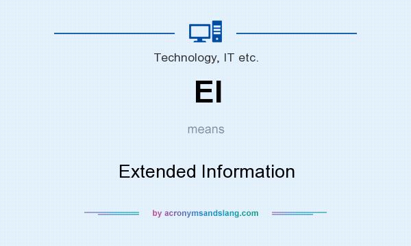 What does EI mean? It stands for Extended Information