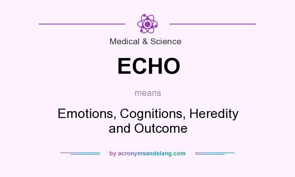 What does ECHO mean? It stands for Emotions, Cognitions, Heredity and Outcome