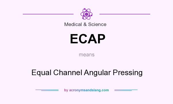 What does ECAP mean? It stands for Equal Channel Angular Pressing
