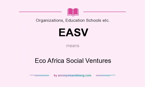 What does EASV mean? It stands for Eco Africa Social Ventures