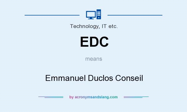 What does EDC mean? It stands for Emmanuel Duclos Conseil