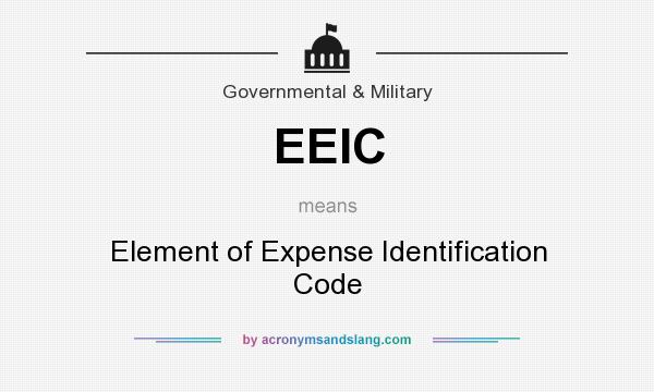 What does EEIC mean? It stands for Element of Expense Identification Code