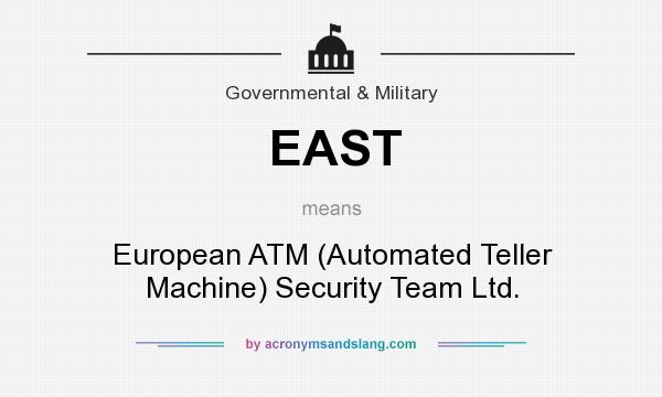 What does EAST mean? It stands for European ATM (Automated Teller Machine) Security Team Ltd.