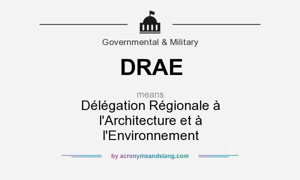 What does DRAE mean? It stands for Délégation Régionale à l`Architecture et à l`Environnement