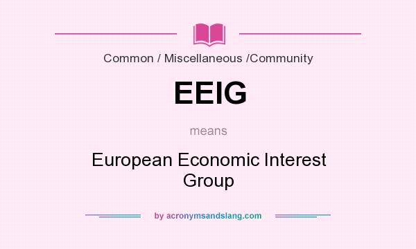 What does EEIG mean? It stands for European Economic Interest Group