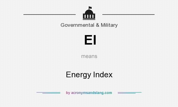 What does EI mean? It stands for Energy Index