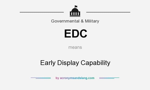 What does EDC mean? It stands for Early Display Capability