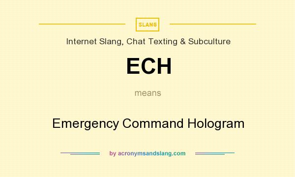 What does ECH mean? It stands for Emergency Command Hologram