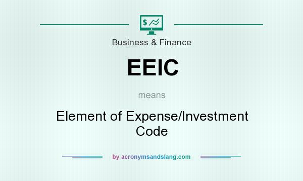 What does EEIC mean? It stands for Element of Expense/Investment Code