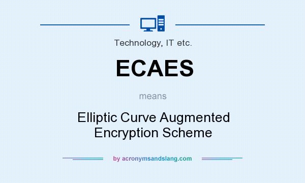 What does ECAES mean? It stands for Elliptic Curve Augmented Encryption Scheme