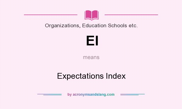 What does EI mean? It stands for Expectations Index