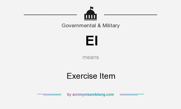 What does EI mean? It stands for Exercise Item