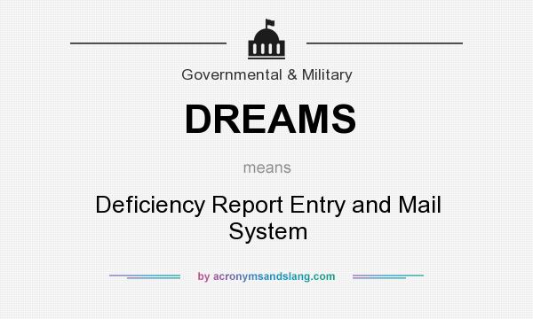 What does DREAMS mean? It stands for Deficiency Report Entry and Mail System