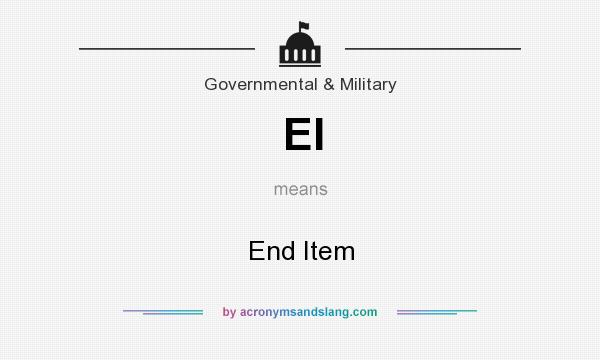What does EI mean? It stands for End Item