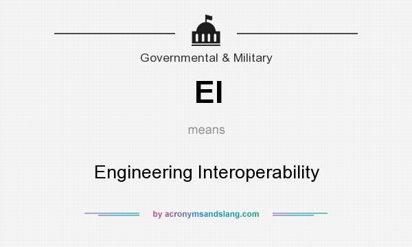 What does EI mean? It stands for Engineering Interoperability