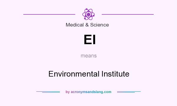 What does EI mean? It stands for Environmental Institute