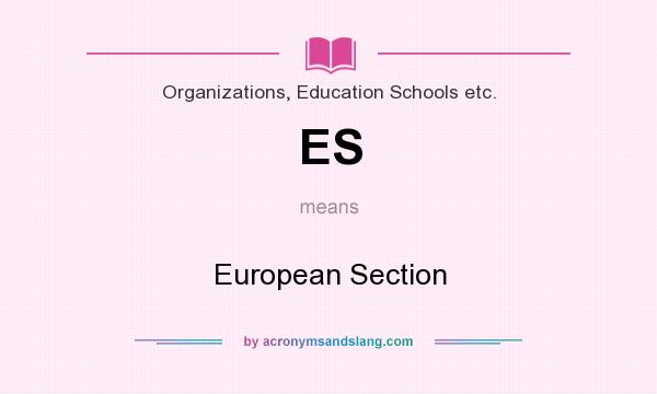 What does ES mean? It stands for European Section