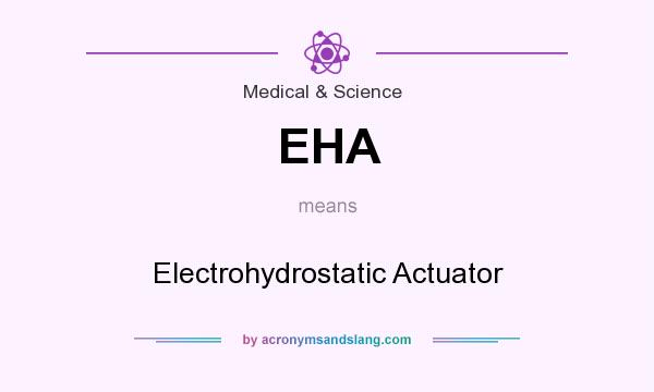 What does EHA mean? It stands for Electrohydrostatic Actuator