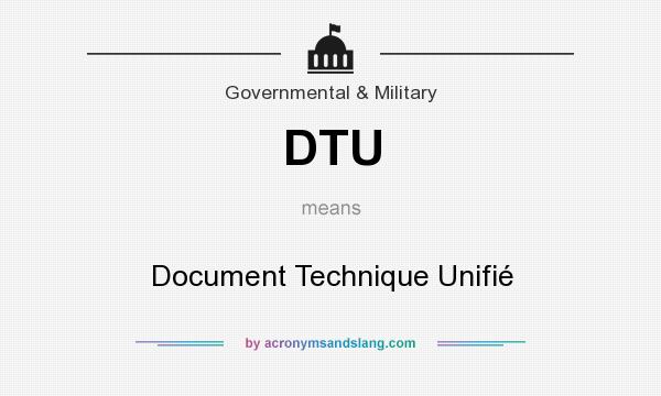 What does DTU mean? It stands for Document Technique Unifié