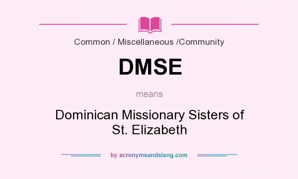 What does DMSE mean? It stands for Dominican Missionary Sisters of St. Elizabeth