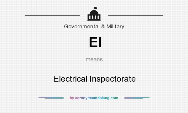 What does EI mean? It stands for Electrical Inspectorate
