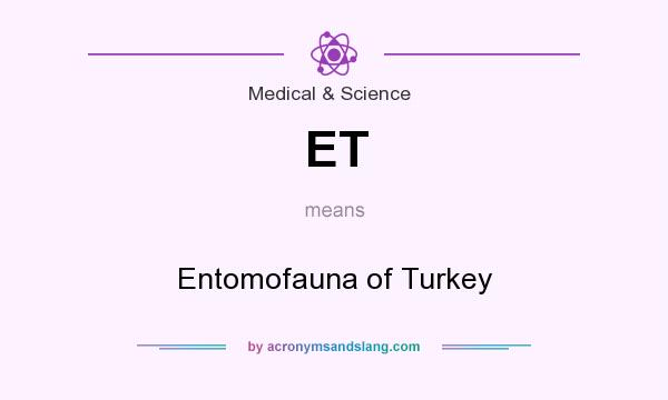 What does ET mean? It stands for Entomofauna of Turkey