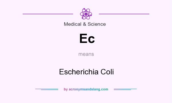What does Ec mean? It stands for Escherichia Coli