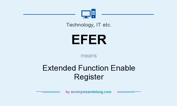 What does EFER mean? It stands for Extended Function Enable Register
