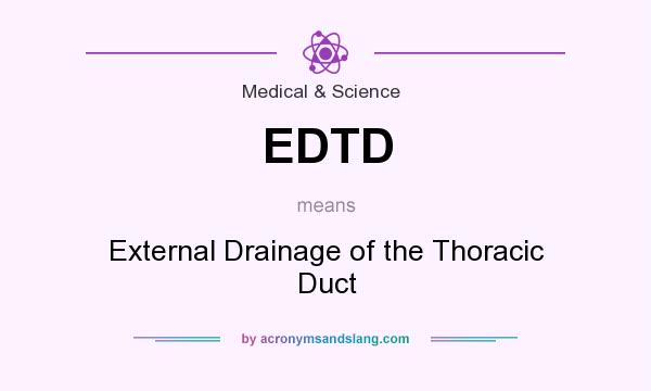 What does EDTD mean? It stands for External Drainage of the Thoracic Duct