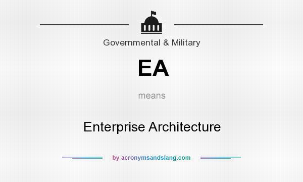 What does EA mean? It stands for Enterprise Architecture