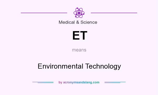 What does ET mean? It stands for Environmental Technology