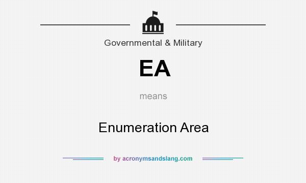 What does EA mean? It stands for Enumeration Area