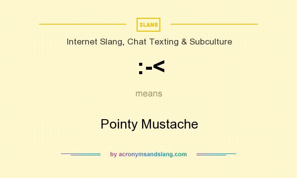 What does :-< mean? It stands for Pointy Mustache