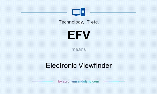 What does EFV mean? It stands for Electronic Viewfinder
