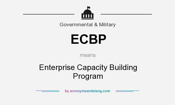 What does ECBP mean? It stands for Enterprise Capacity Building Program