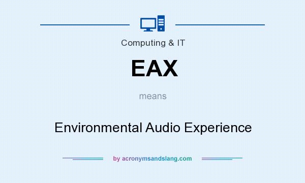 What does EAX mean? It stands for Environmental Audio Experience