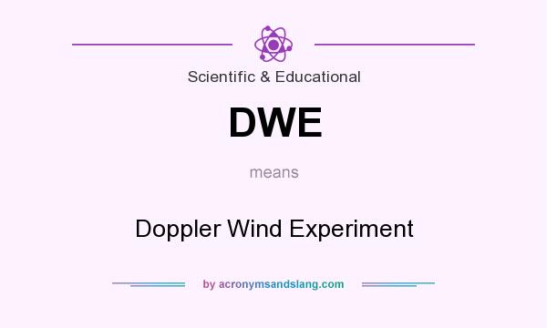 What does DWE mean? It stands for Doppler Wind Experiment