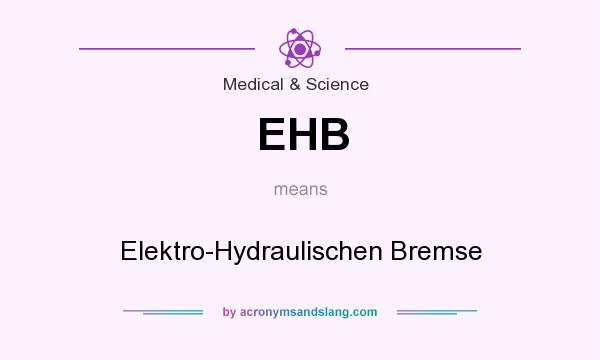 What does EHB mean? It stands for Elektro-Hydraulischen Bremse