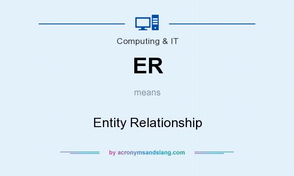 What does ER mean? It stands for Entity Relationship