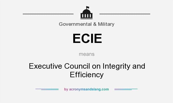 What does ECIE mean? It stands for Executive Council on Integrity and Efficiency